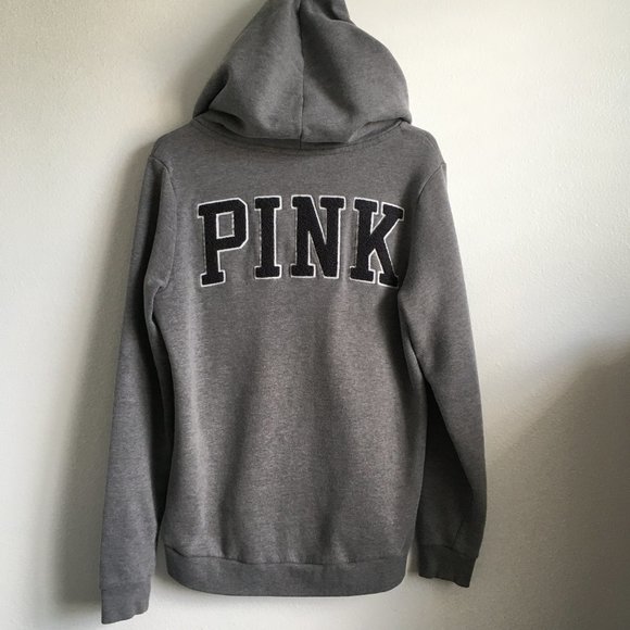 Victoria's Secret PINK Grey Hoodie with slouchy hood, Size S - Picture 4 of 5